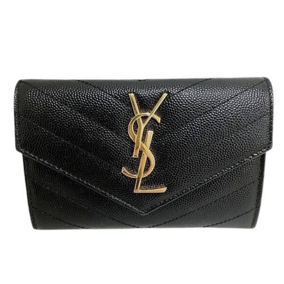 Saint Laurent Handbags - Yves Saint Laurent Small Envelope Wallet Black Branded Accessories Card